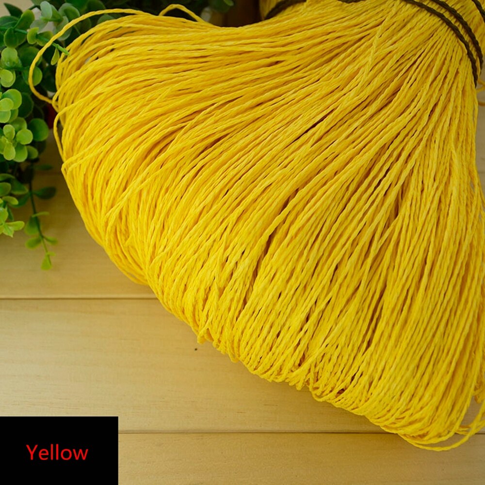 500G Raffia Stro Garen Handgemaakte Breien Hoed Haken Garen Handcrafts Materiaal: Yellow