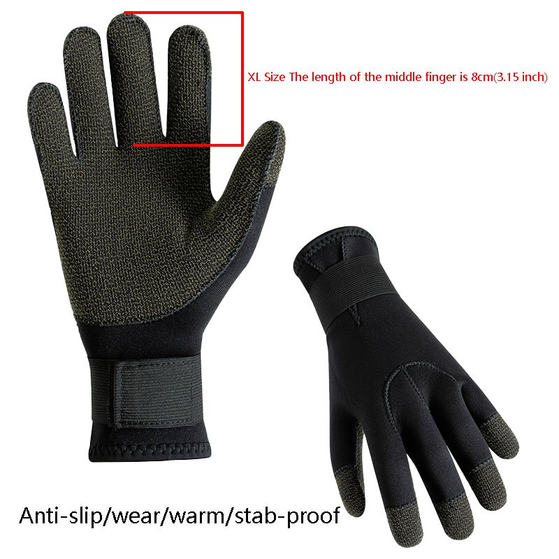 3mm Kevlarowe rękawice do nurkowania Odporne na przecięcia Utrzymujące ciepło Czarne rękawice do łowiectwa podwodnego Snorkel Pływanie Pod wodą Praca Akcesoria do nurkowania