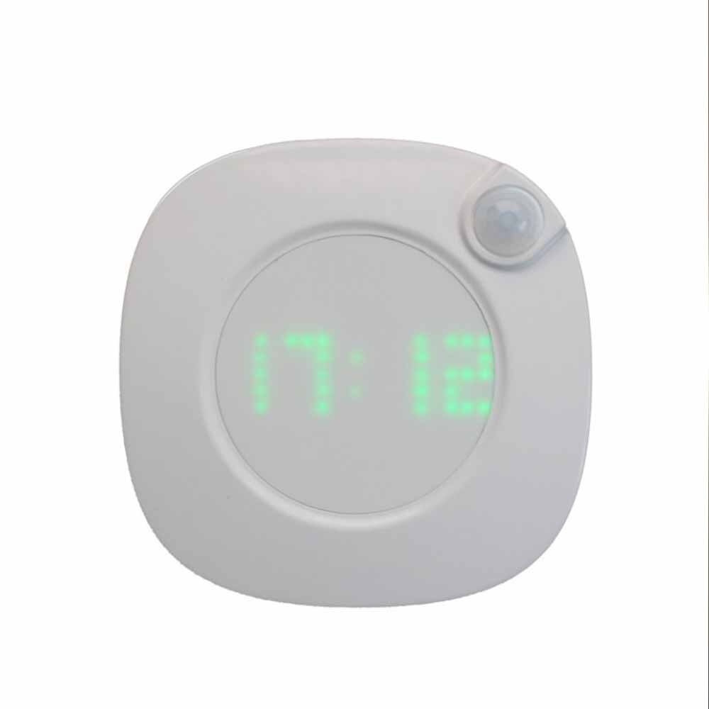 Smart sensor vegg nattklokke med led lys natt hjem klokke to farger bryter led for wc bad soverom