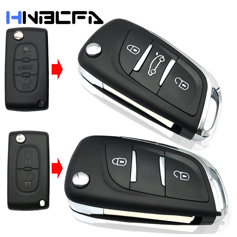 Modified Flip Car key shell Case For Peugeot 307 308 306 207 407 607 Citroen C2 C4 C5 C8 Berlingo Picasso VA2/HU83 CE0523/CE0536