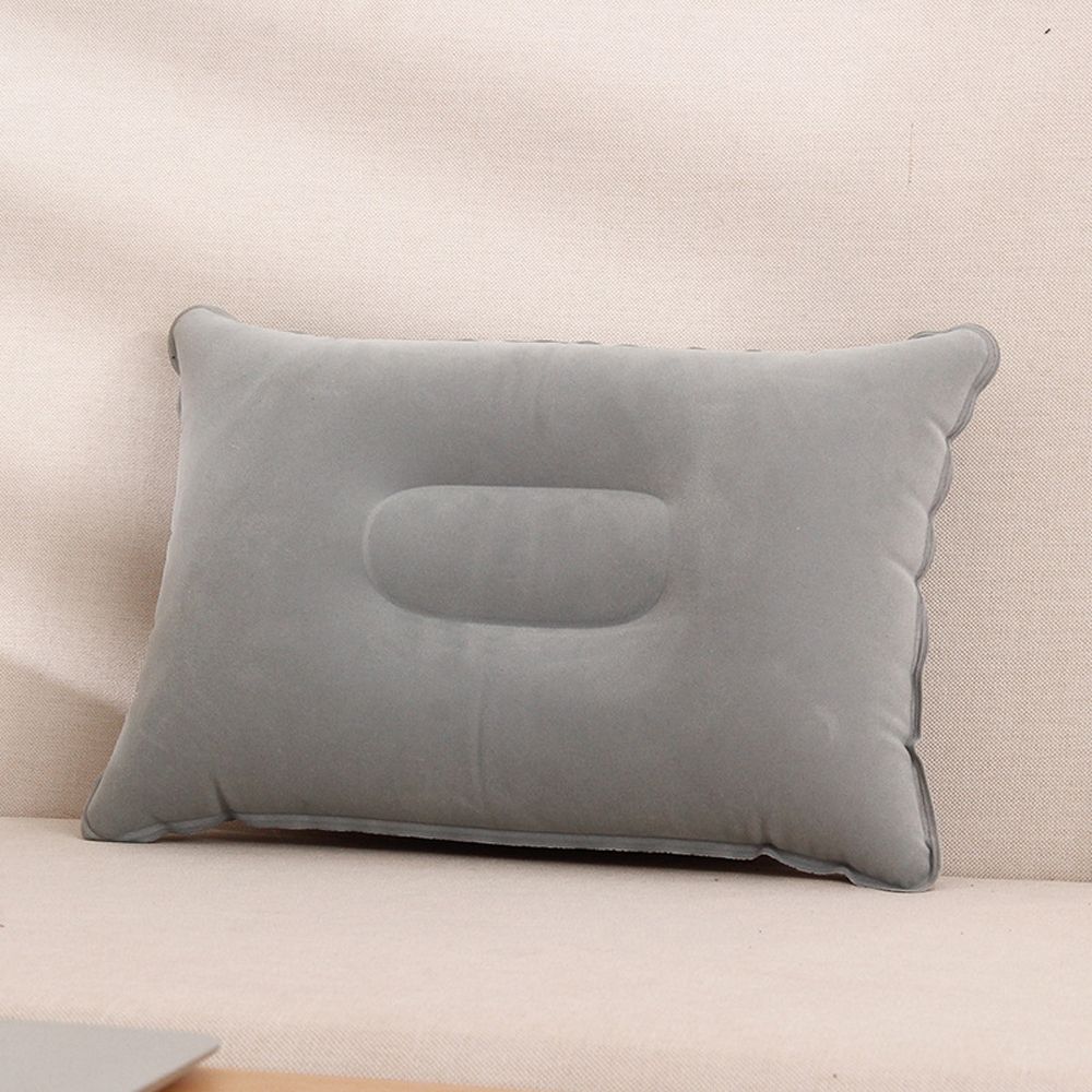 Bequem Ultraleicht Aufblasbare PVC Nylon Luft Kissen Schlaf Kissen Reise Schlafzimmer Wandern Strand Auto Flugzeug Kopf Rest Unterstützung: grau