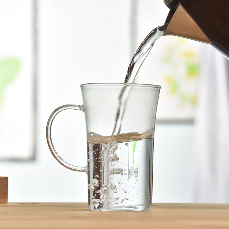 Einfache Glas Becher Sekretariat Heimat Tisch Tassen Wärmedämmung Tee Milch Kaffee Becher Tisch Heißer Becher transparent Getränk