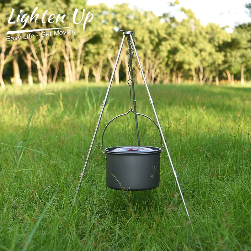 Lichter Up Outdoor Servies Grote Capaciteit Aluminium Camping Picknick Opknoping Kookgerei Servies Pot Koken Voor Kampvuur Pot