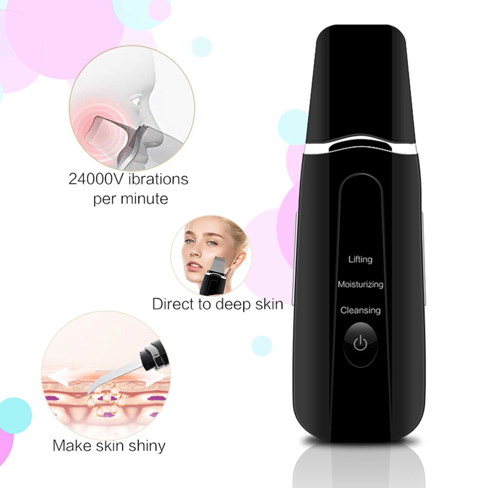 Electric Ultrasonic Shovel Facial Skin Exfoliator Sonic Skin Scrubber Moisturizing Cleansing Lifting Care Tool