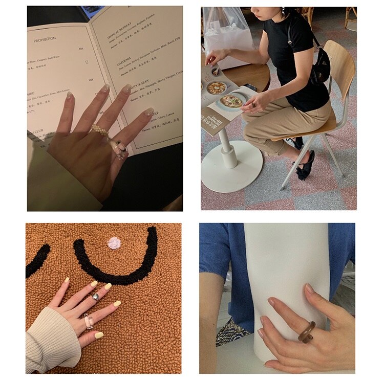 Aomu Transparant Acryl Twisted Open Ringen Voor Vrouwen Korea Chic Hars Verspringende Ring Partij Sieraden