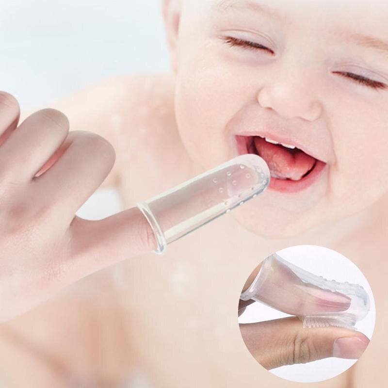 1pc Silikon Finger Baby Zahnbürste mit Kasten Sauber E6R8 Reinigung Ha Massage Pinsel Zähne Zahnfleisch Zähne Massagegerät Lernen T7O8