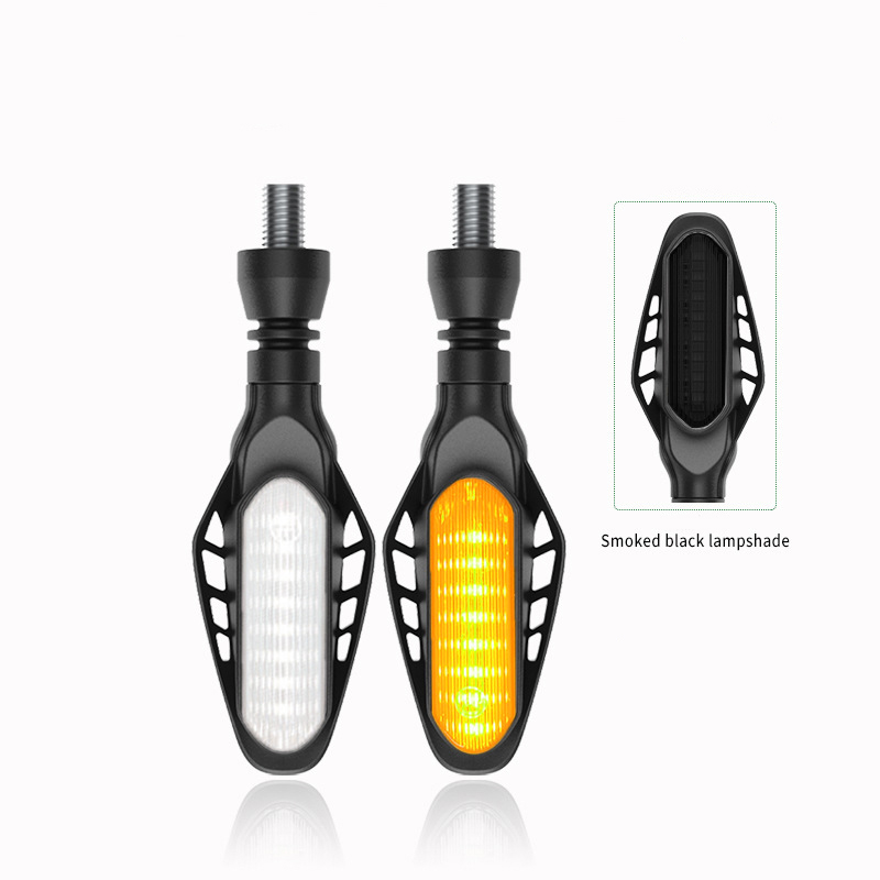 Motocicleta led luzes de sinal freio luz volta branco amarelo vermelho drl luz fluindo lanterna traseira indicador da lâmpada circulação diurna: Branco
