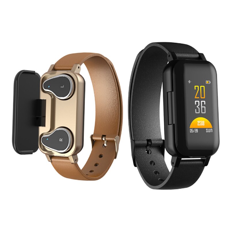 L818 Smart Horloge Draadloze Bluetooth Oortelefoon Slaap Monitoring Armband Smartband Polsbandje Horloge Band Fitness Tracker Band