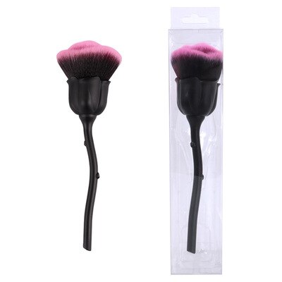 Brocha de maquillaje con flor rosa, pincel grande para polvo suelto, herramientas de belleza, pincel de maquillaje para arte de uñas, cepillo de rubor