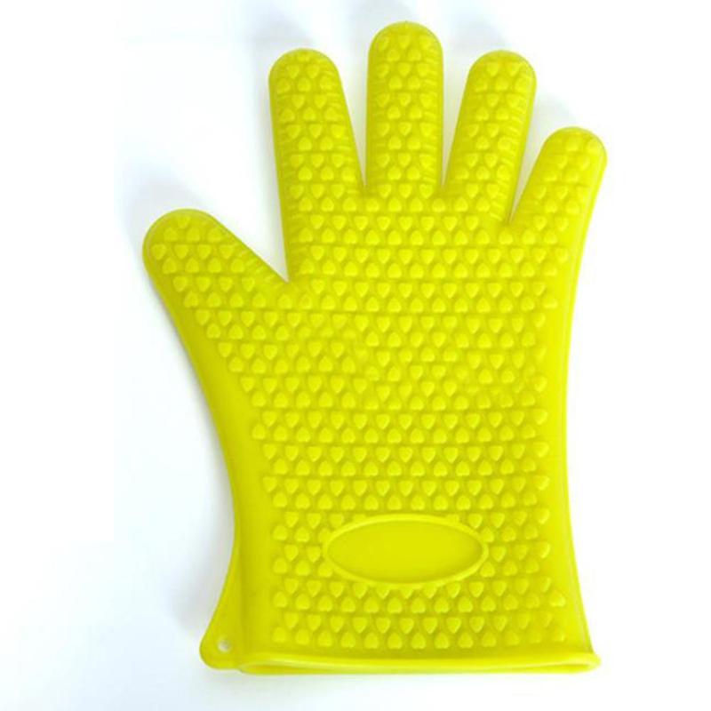 Hittebestendige Siliconen Handschoen Multifunctionele Keuken Handschoenen Hittebestendige Handschoenen Koken Bakken BBQ Oven Handschoenen: Groen