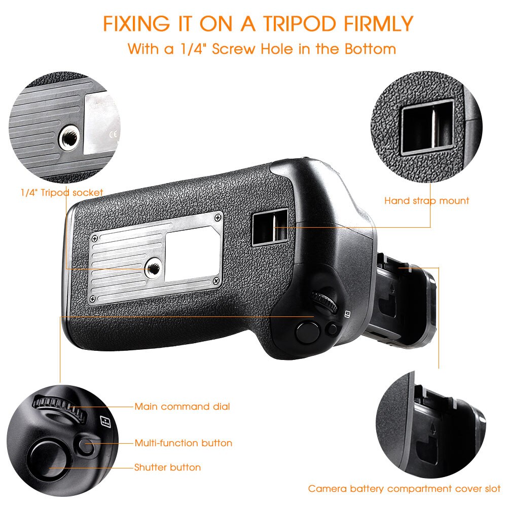 Travor Camera Vertical Battery Grip Holder For Canon DSLR Mark II 7D 7D2 EOS Battery Handle Work With LP-E6 Battery