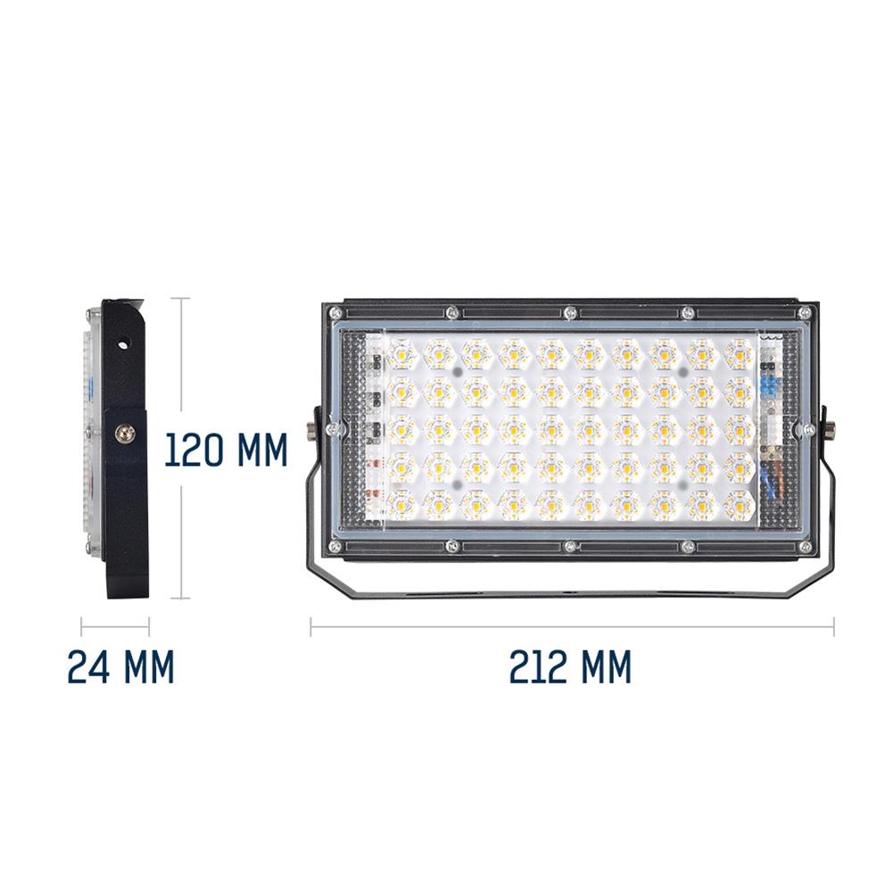 ledet flomlys 50w vanntette  ip66 utendørs ledet reflektorlys hagelampe  dc 12v spotlights gatebelysning sikkerhetslys