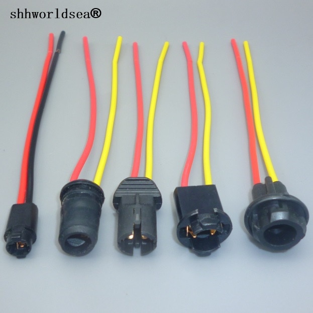 Shhworldsea 2 stks T10 W5W T5 Soft lamphouder adapters kabel LED Lamp Connector Socket Wedge Base Gloeilamp plug
