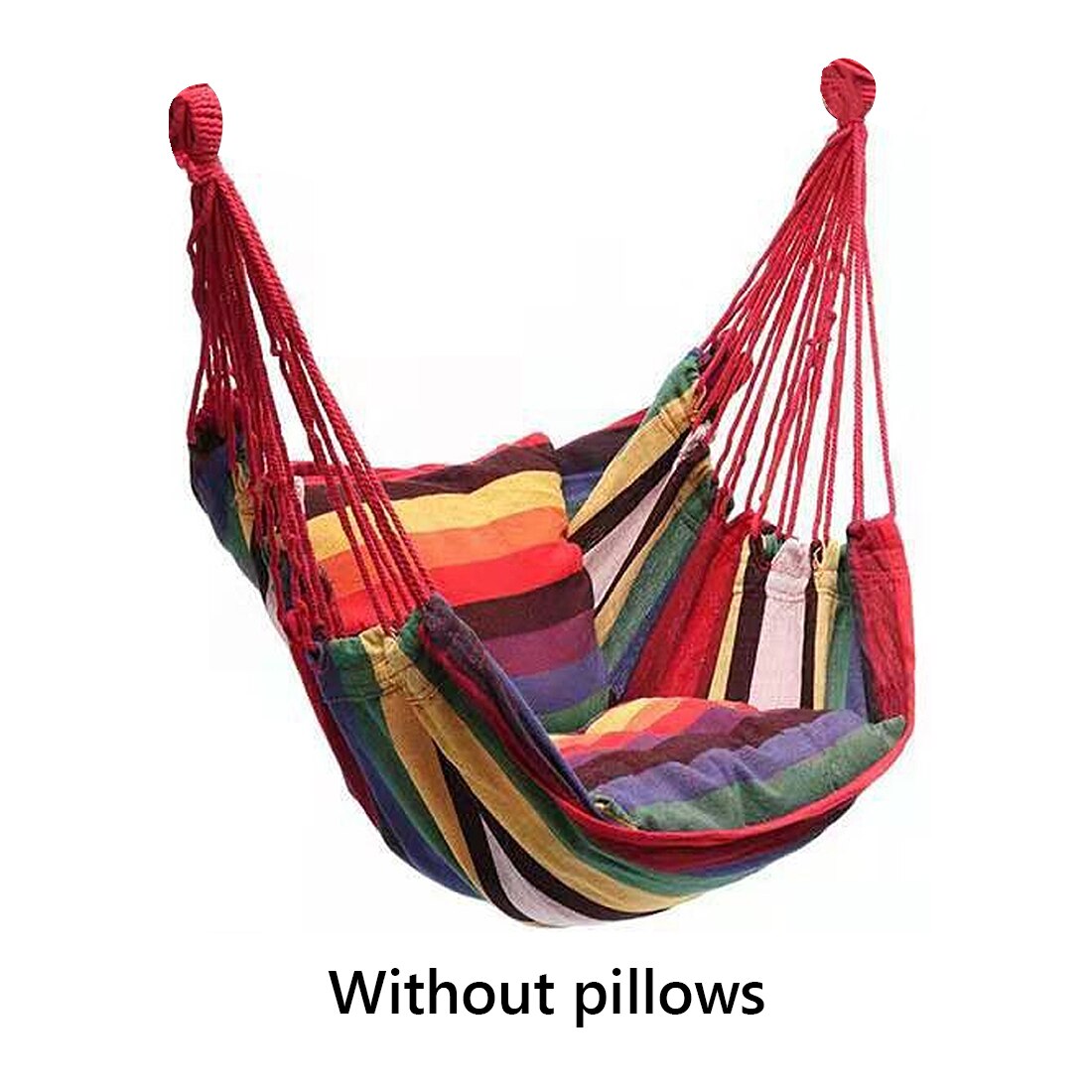 Hammock Portable Beach Chair Hanging Rope Chair Swing Chair Seat for Adults Kids Garden Hammock with Support Indoor Outdoor: rainbow A