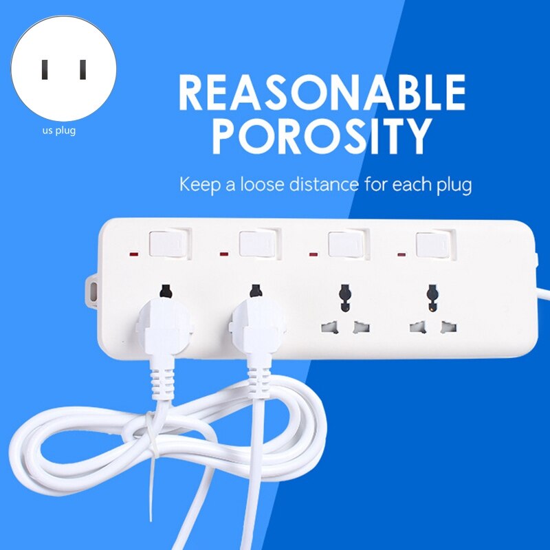 Power Strip Surge Protection 4 Outlets with Independent Control Switches Long Extension Cord US Plug: White