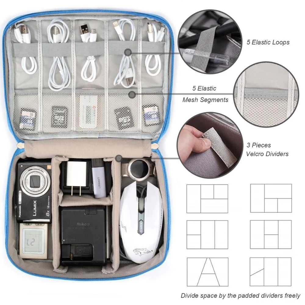 Digitale Opbergzakken Organizer Usb Gear Kabels Draden Charger Power Battery Rits Telefoon Bag Case Travel Accessoires