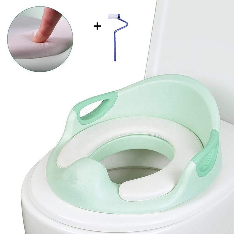 Toiletbril Voor Baby Met Kussen Handvat En Rugleuning Zindelijkheidstraining Seat Urinoir Training Potty Peuters Voor Kids: green