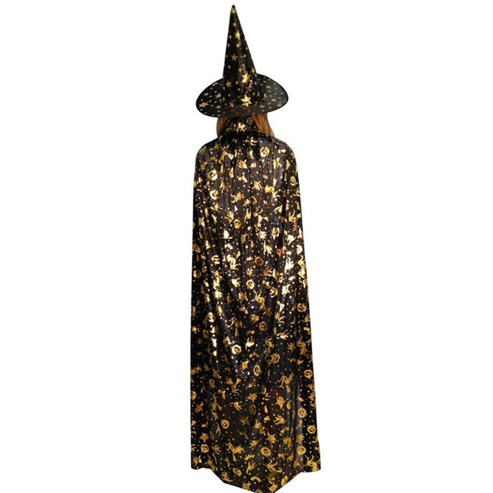 Halloween Pompoen Cape Mantel Ghost Festival kinderen Volwassen Maskerade Stamping Heks Vijf Ster Hoed: Beige