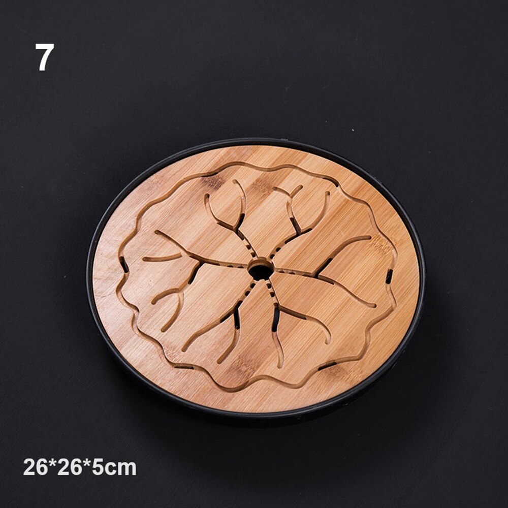 Chinese Style Bamboo Tea Trays Tea Serving Kung Fu Tea Trays Eco-Friendly Household Water Storage Trays Dry Bubble Table: 7