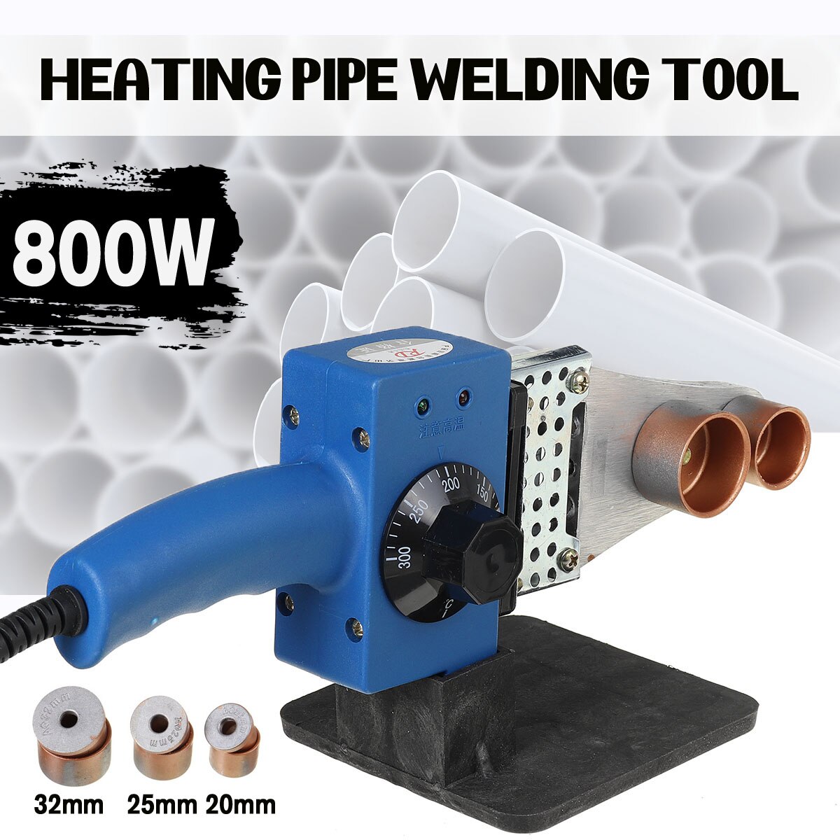 800w 20mm 25mm 32mm rør loddebolt plast sveising pp/ppr/pb/pe rør sveisemaskin rør elektrisk oppvarming smelteverktøy