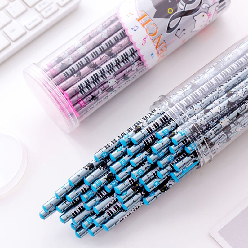 12pcs/Set Cute Cat 2B Pencil Standard Wooden Pencil Student Stationery Writing Drawing Pencils School Office Supply