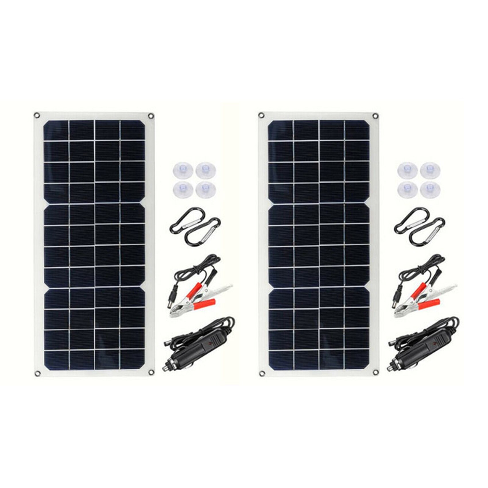 2X 12V 30W Solar Panel Car Van Boat Caravan Camper Trickle Portable Battery Charger