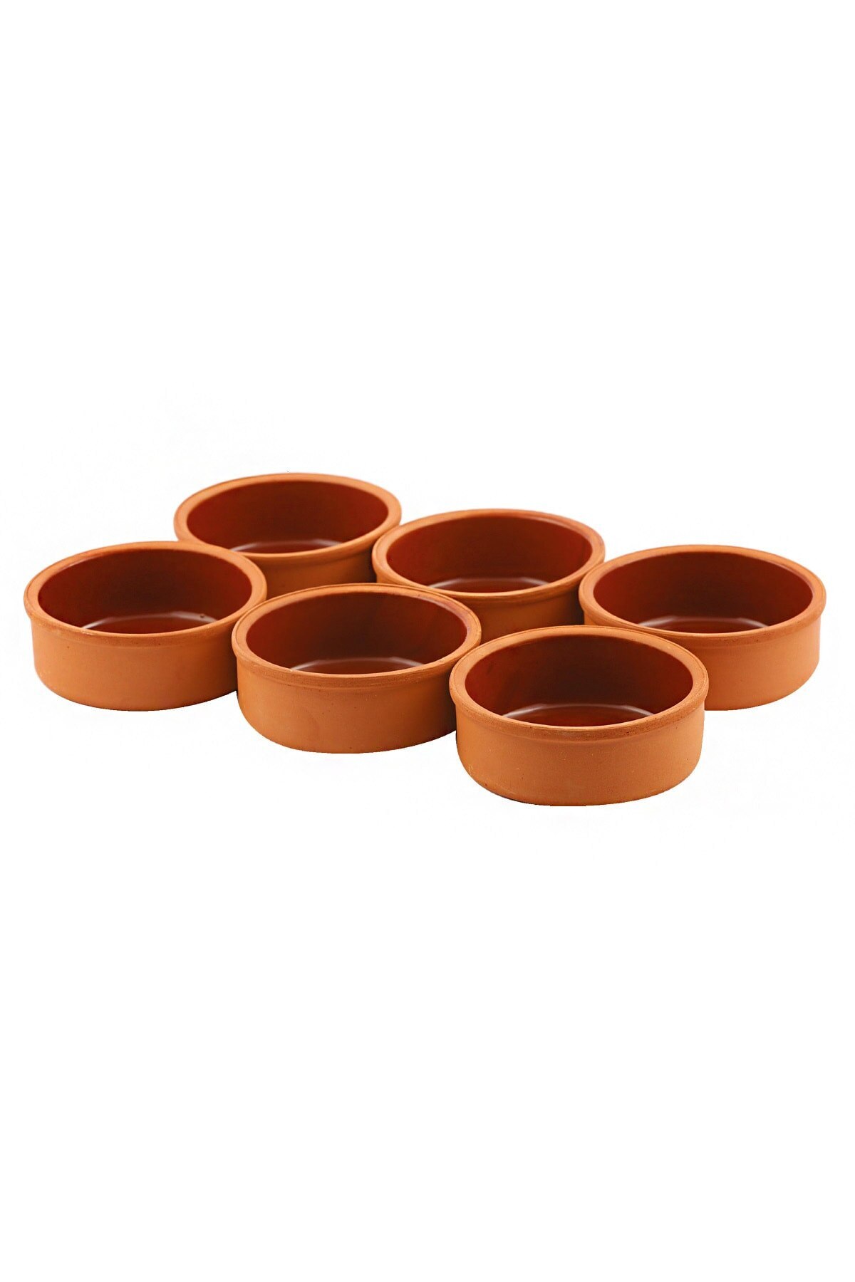 6 Pcs Aarde Braadpan Set-Dienen Kom Rijst Pudding Kom Vaatwasmachinebestendig, 100 Natuurlijke Braadpan Turkije Maken, 12x5cm