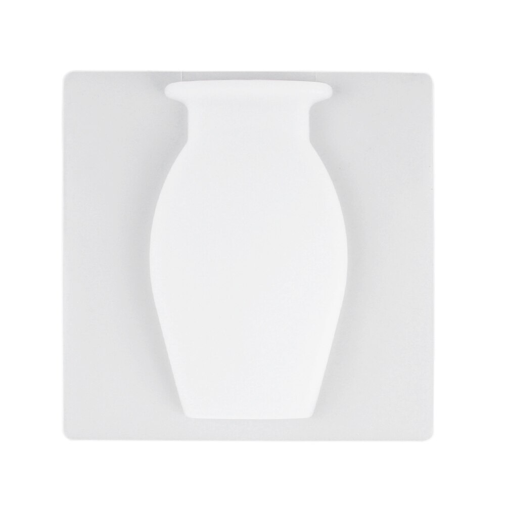 Vase mural adhésif en Silicone pour réfrigérateur, Pot de plantes à fleurs magiques, salle de bains, Vases solides en verre, miroir, décoration pour la maison et le bureau: WHITE