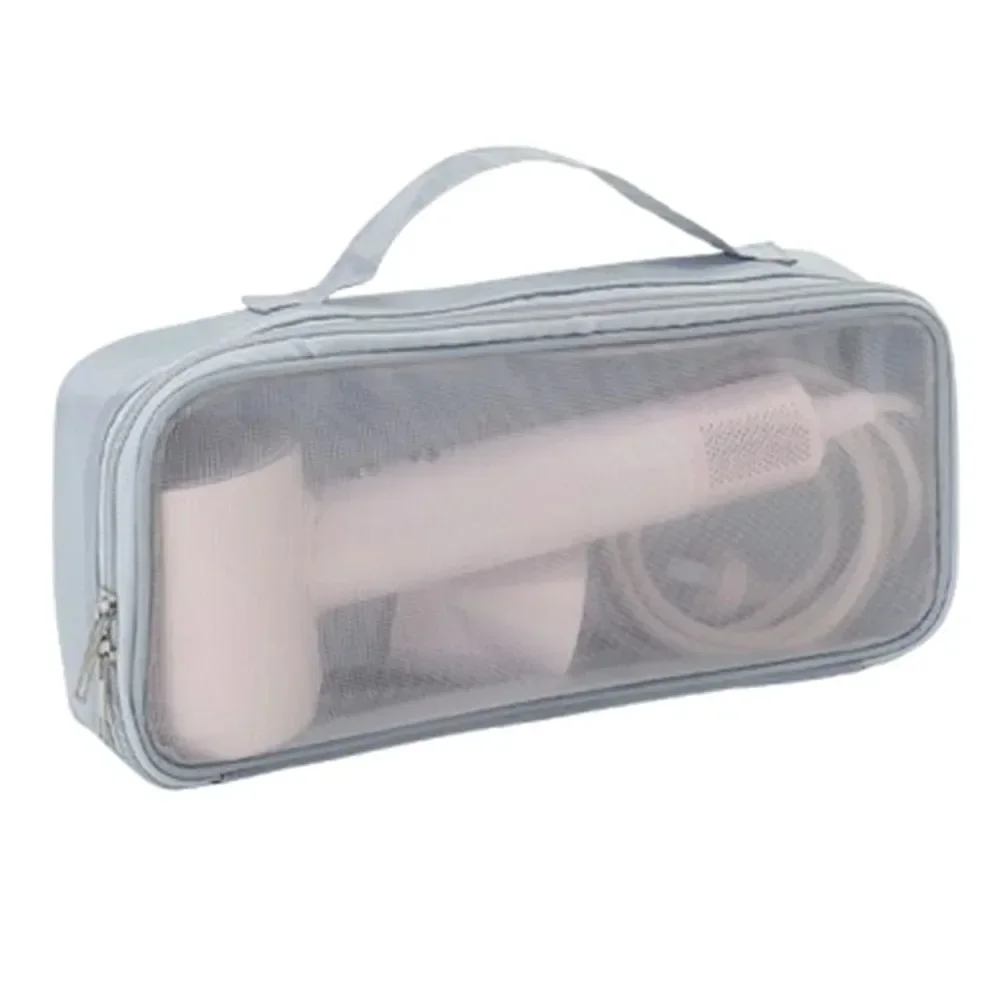 Storage Bag Portable Hair Dryer Curler Travel Organizer Dustproof Zipper Case with Protective Cover Compact Girls Accessories: Brown