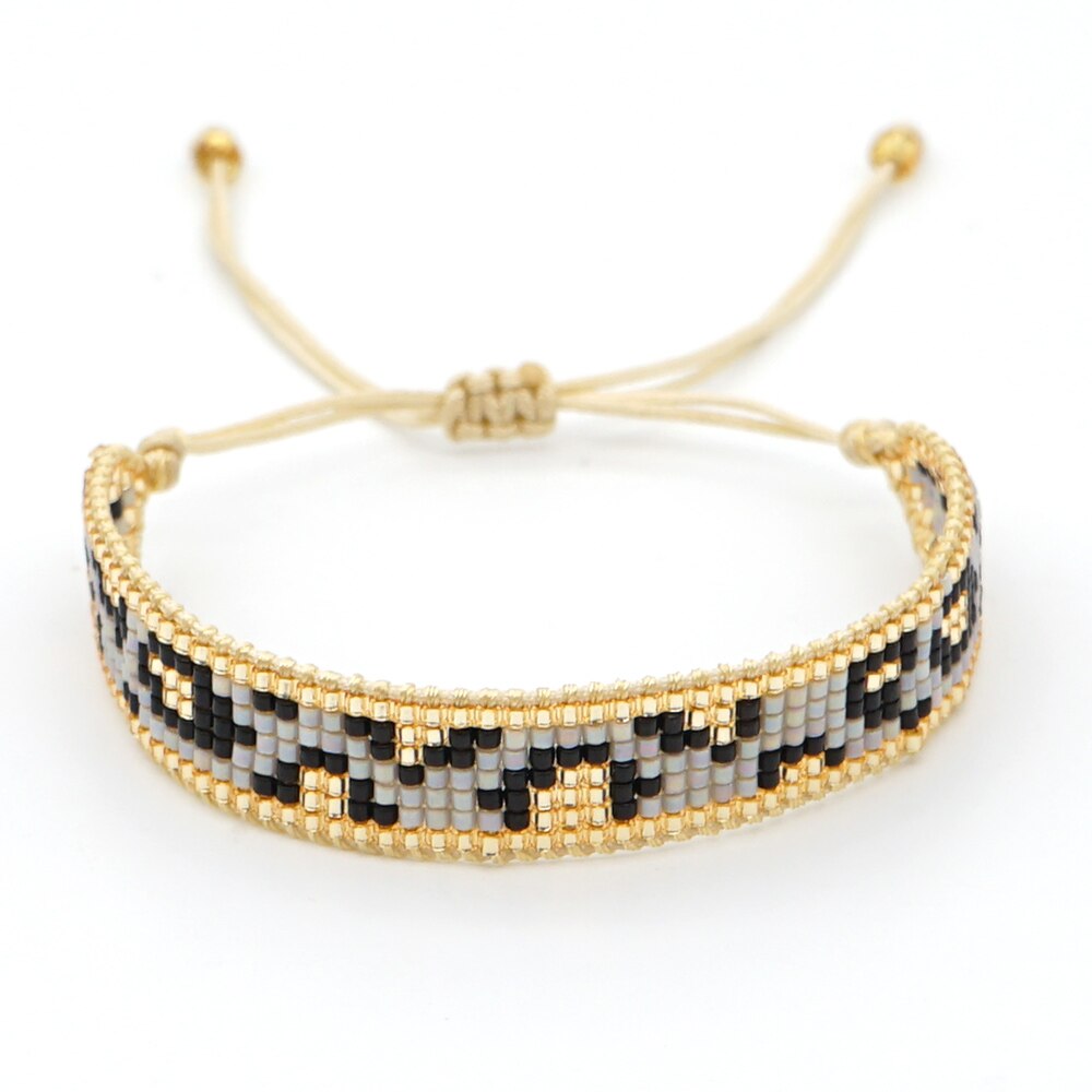 ZHONGVI Unico Leopardo Braccialetti Fatti A Mano Miyuki Braccialetto per Le Donne Regolabile Messico Moda Autunno Pulseras per Le Donne Regali