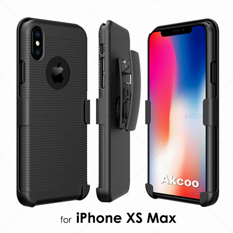 Akcoo Combo carcasa para iPhone 11 Pro funda con soporte incorporado clip para cinturón giratorio para iPhone 56s 7 8 Plus XR XS Max capa: for iPhone XS Max