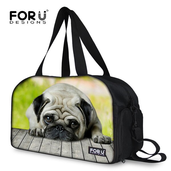 Carino Donne Della Borsa Dei Bagagli di Animale Domestico del Cane Del Gatto di Stampa Delle Donne Carry Sulla Borsa Da Viaggio Portatile di Grande Capacità Borsone Tote Weekend Durante La Notte borsa: CA4962T