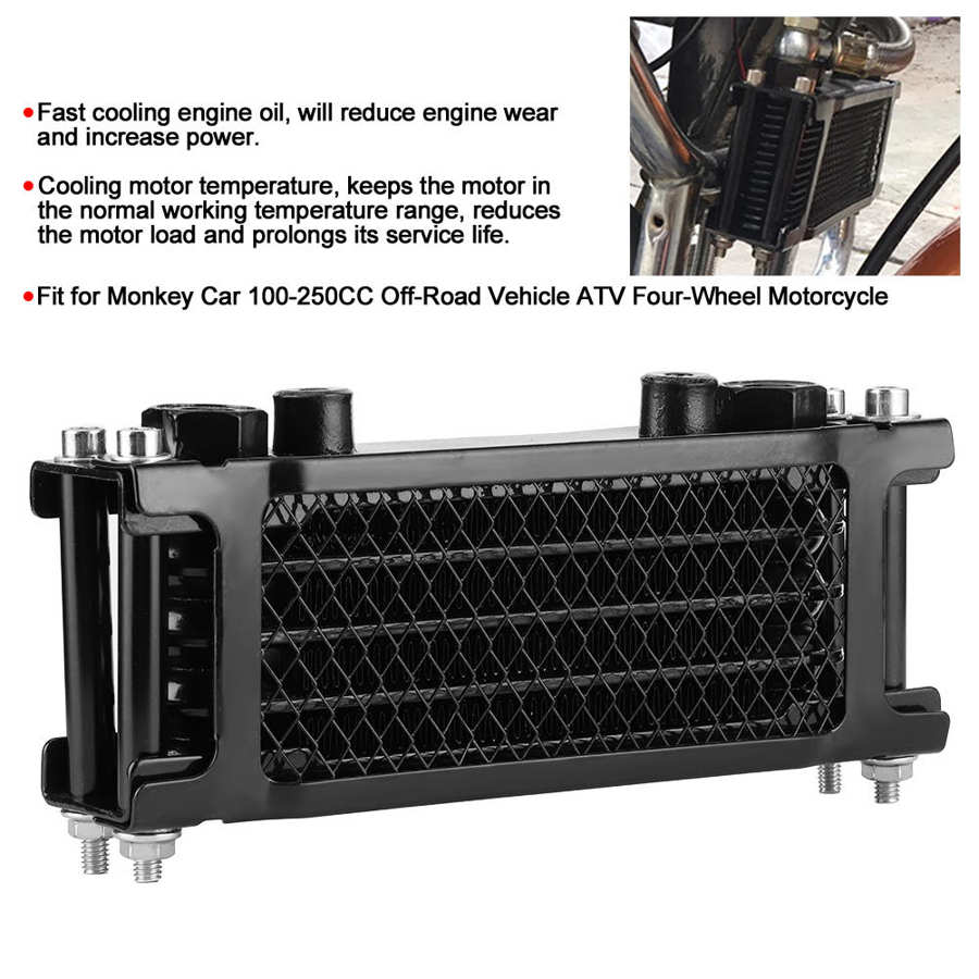 Enfriador de aceite de motor para radiador de motocicleta con Kit de piezas de montaje adecuado para motocicleta todoterreno ATV de 4 ruedas