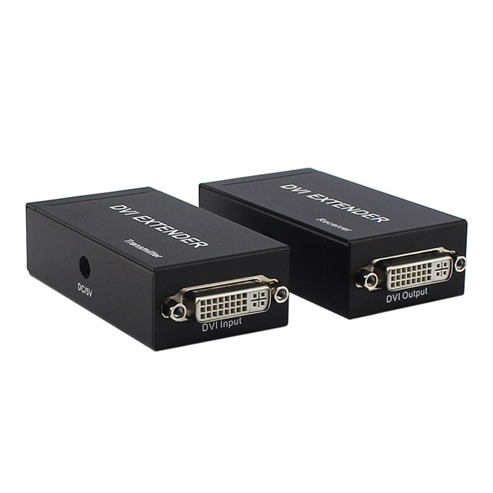 DVI Extender Adapter 60m DVI Extension Network RJ45 LAN Cat5e/Cat6 Cable FHD 1080P@60Hz Extender Extension Cords
