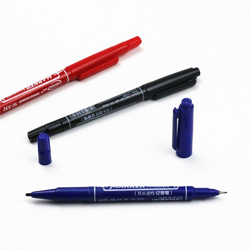 Rotuladores permanentes en 3 colores, bolígrafos de colores rojo, negro y azul para CD, cerámica, vidrio, tela de metal, herramientas de oficina, suministros escolares EB875, 10 Uds.