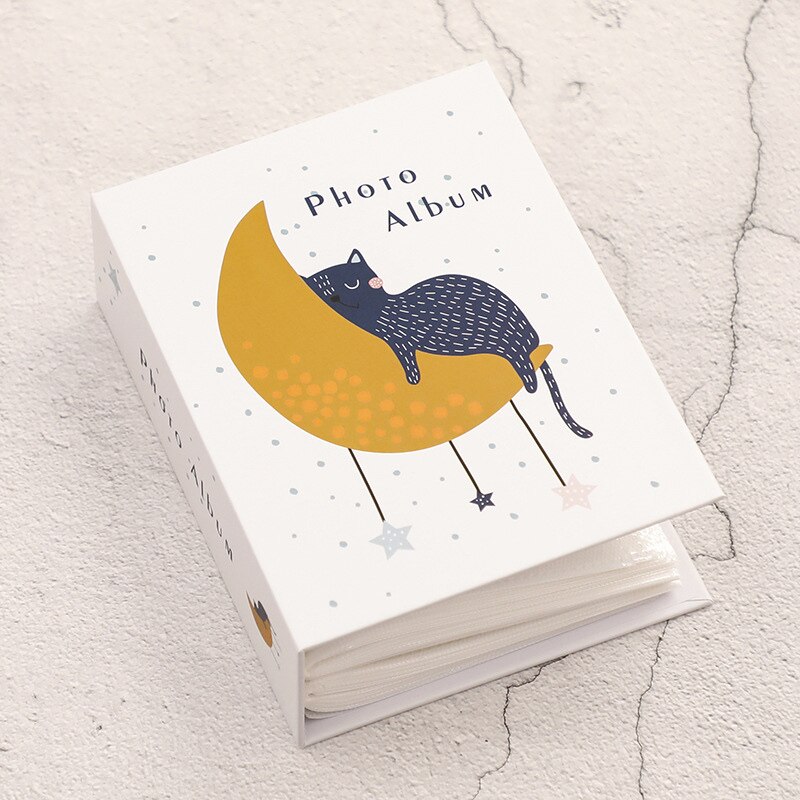 Fotoalbum met 100 vellen, 4d grote fotoalbums van 15 cm, geschikt voor foto's van 6 cm, schattige dierenfotoalbum: A