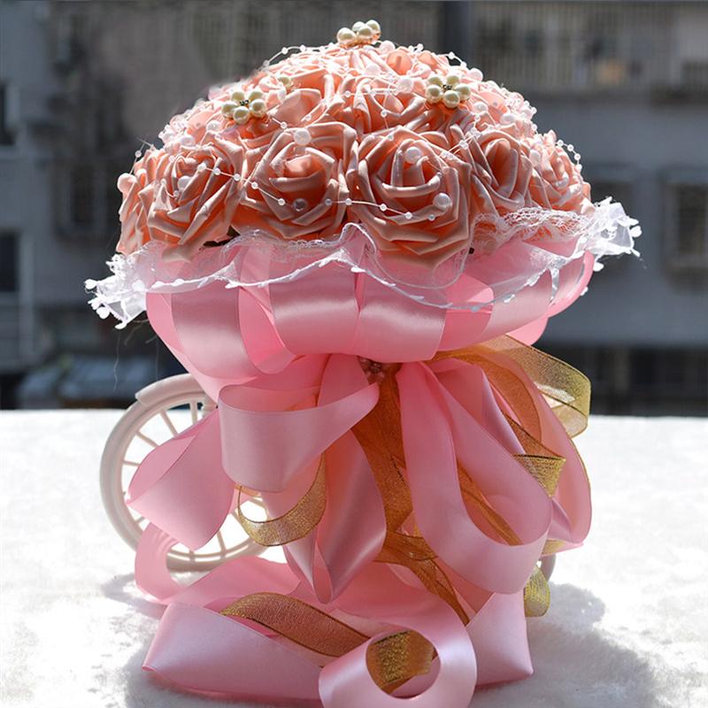 Bruidsboeket Parel Rozen Bruidsmeisje Boeket Bruidsboeket Kunstbloemen Voor Wedding Party