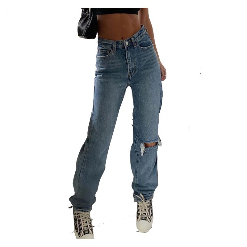 Cargo bukser jeans til kvinder mom ... –