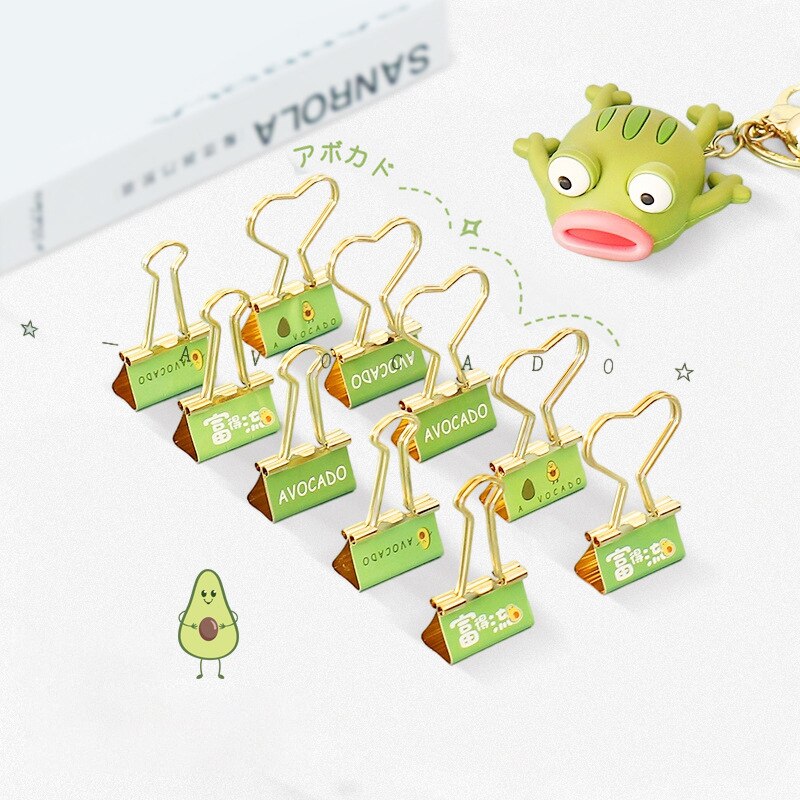 12 Pcs/Box Cute Metal Binder Clips 2022 Paper Clip Pretty Stationery School Office Learning Supplies