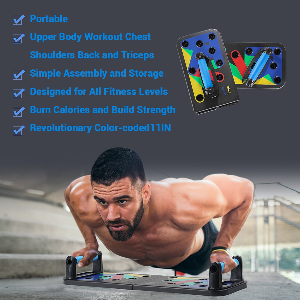 9 In 1 Folding System Push-Up Bracket Board Portable Fitness Workout Gym Exercise Stands For Home Fitness Training #35