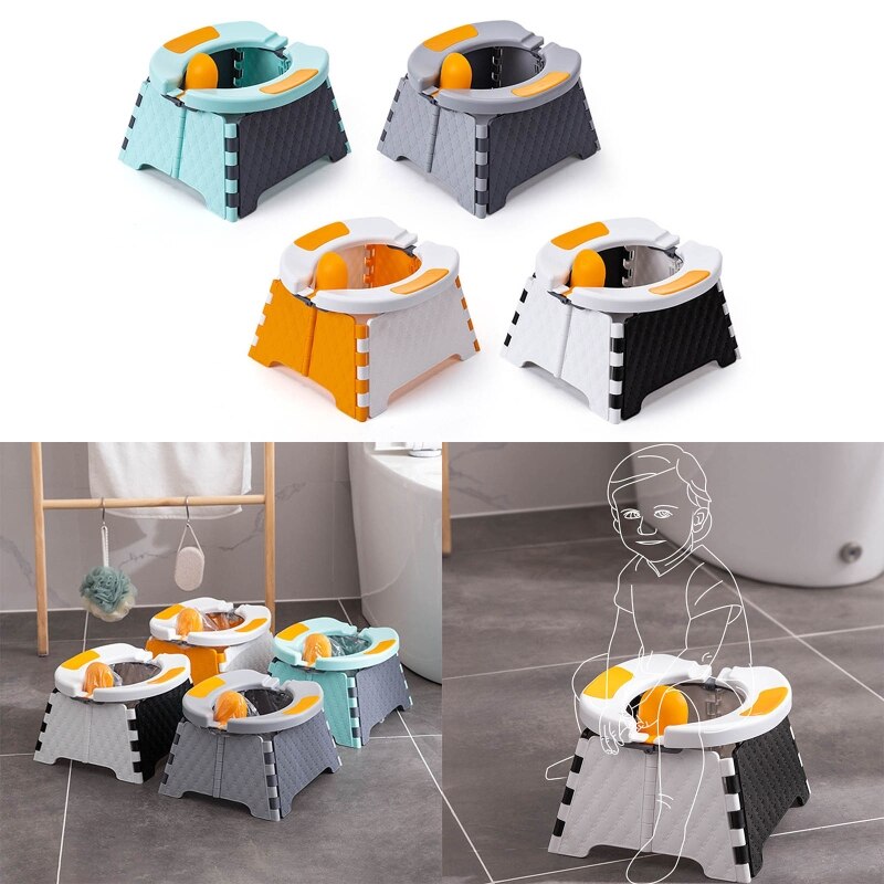 Orinal para bebé, asiento de entrenamiento, para niños pequeños, inodoro plegable portátil para exteriores, urinario, olla GXMB