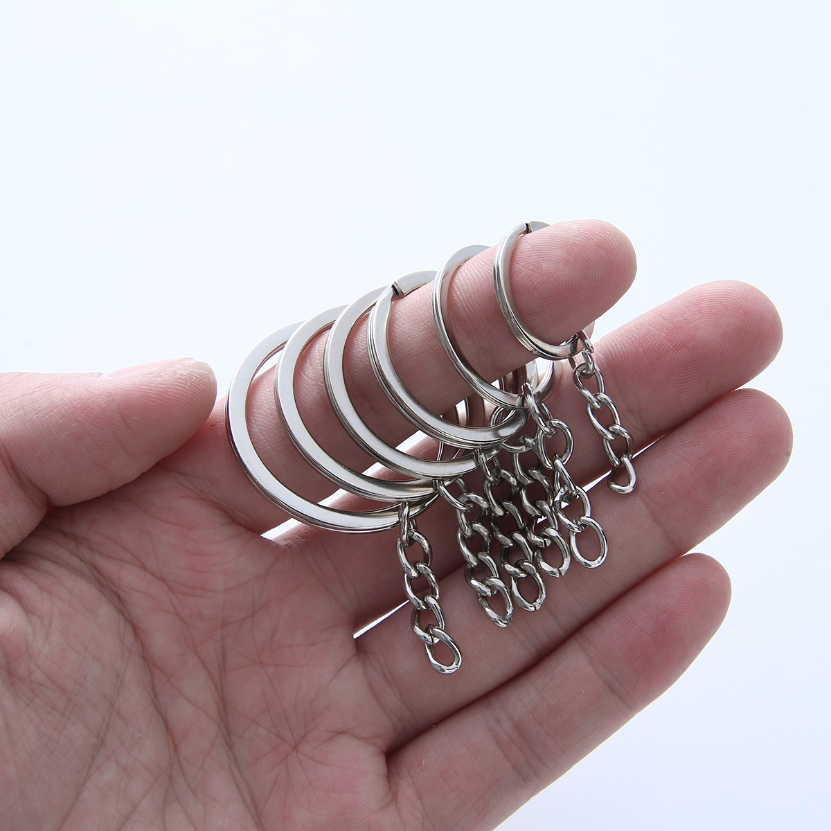 10/50/100pcs Key Chain Key Ring Round Split Keyfob Keyrings With Jump Ring For Keychain Pendants DIY Jewelry Making Accessories