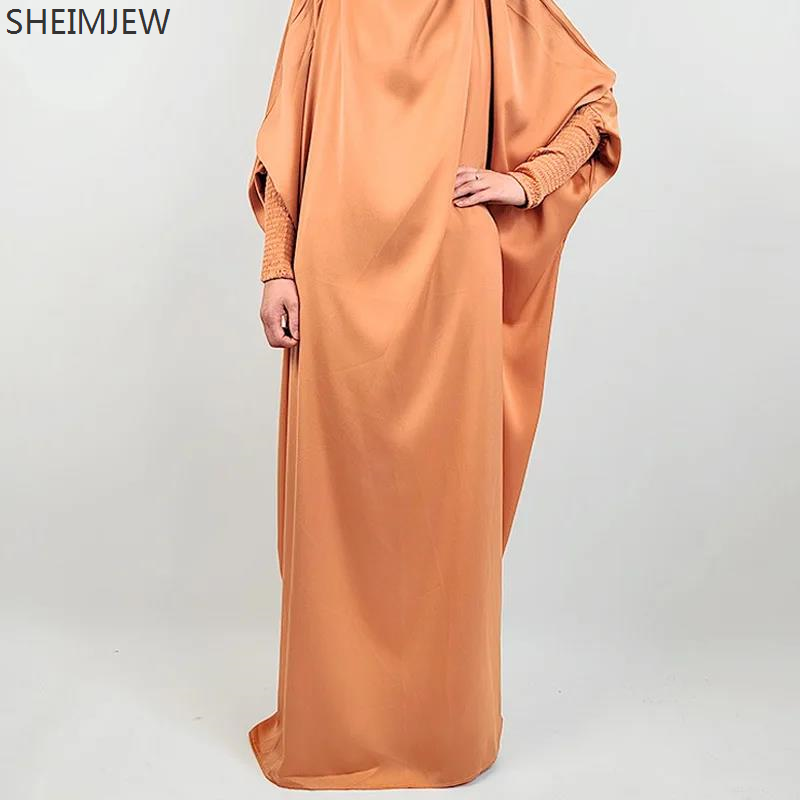 Abito da donna medievale Dubai Türkiye Abito grande altalena tinta unita Abbigliamento genitore-figlio Ramadan Eid Al-fitr Abiti da preghiera musulmani