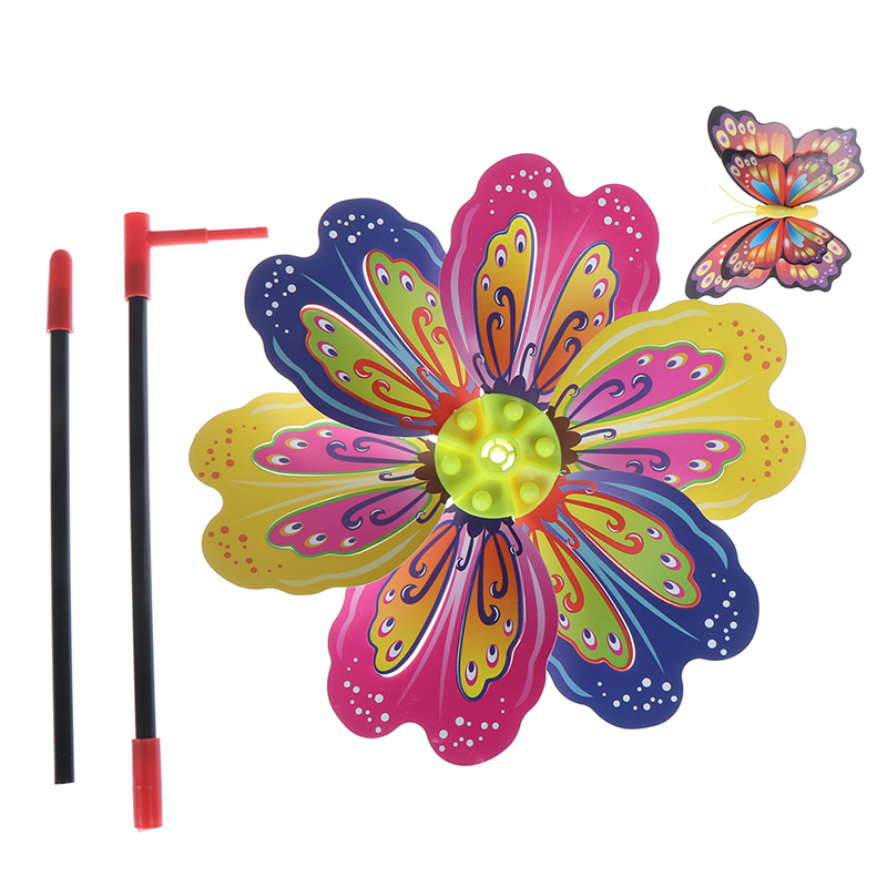 Schmetterling Blume Windmühle Bunte Wind Spinner Garten Hof Dekoration freundlicher Spielzeug