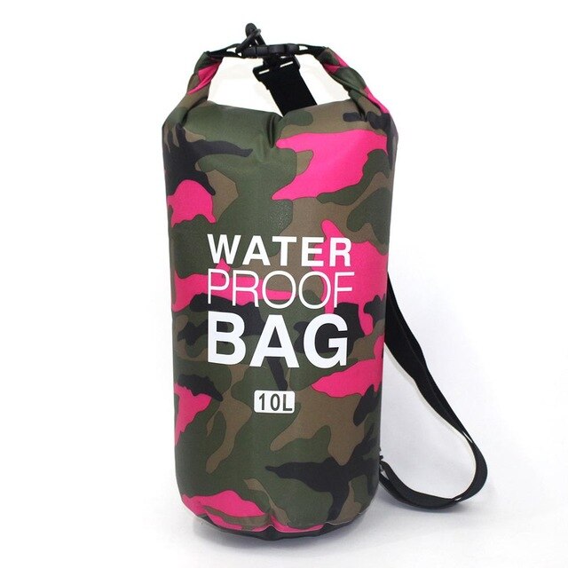 PVC Waterproof Dry Bag 10L 20L Camo Outdoor Diving Foldable Man Women Beach Swimming Bag Rafting River Ocean backpack: Beige