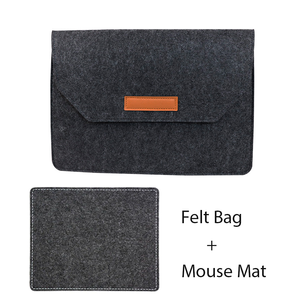 Wolvilt laptoptas 11 12 13 15,6 inch voor Macbook Huawei Xiaomi laptoptas met muismat of Power Mini-Pack cadeau-tablethoes: 15" / LIGHT BLUE