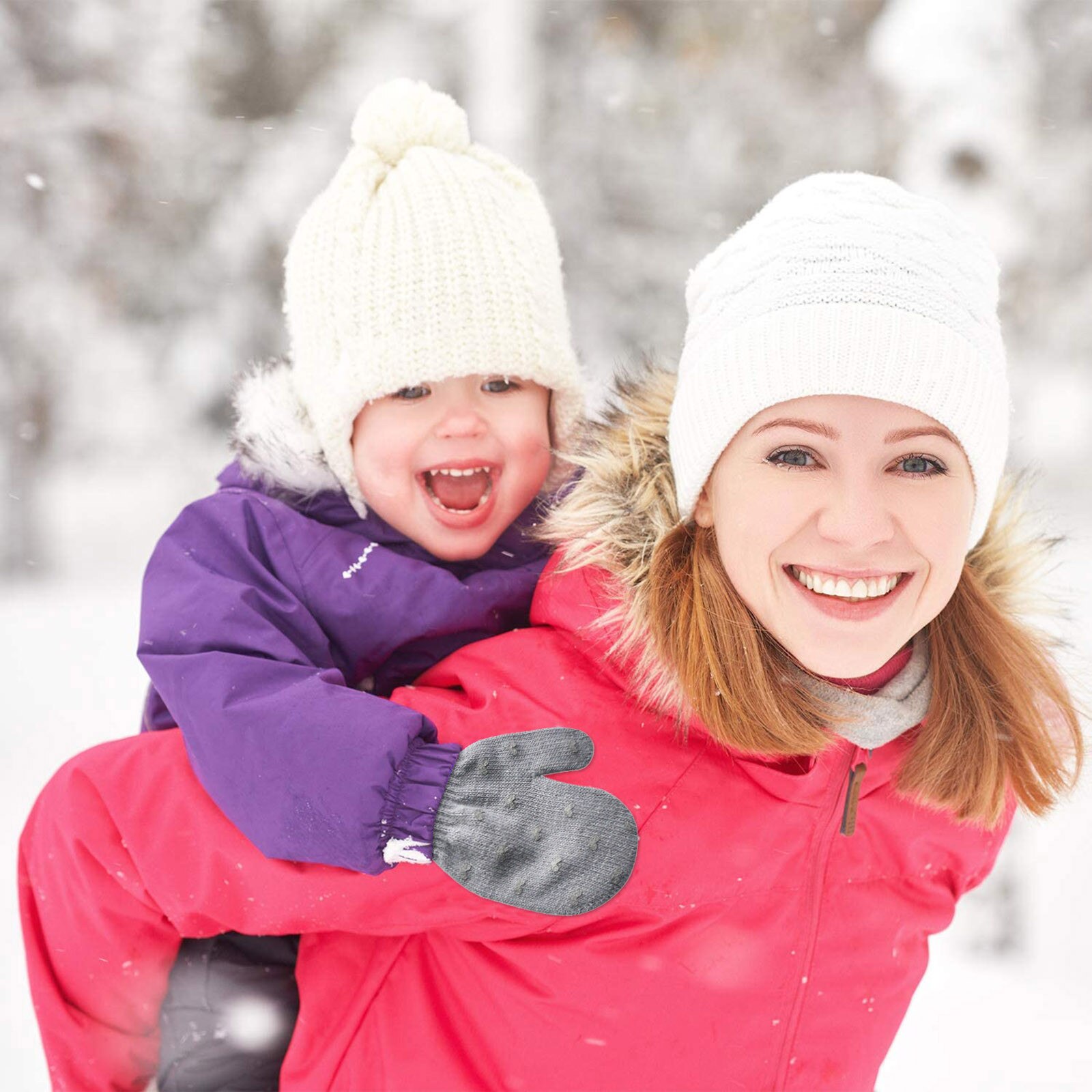 1 Paar Kids Jongens Meisjes Winter Liefde Hart Afdrukken Kleur Warming Gebreide Handschoenen Baby Accessoires Перчатки Voor Kinderen Wanten