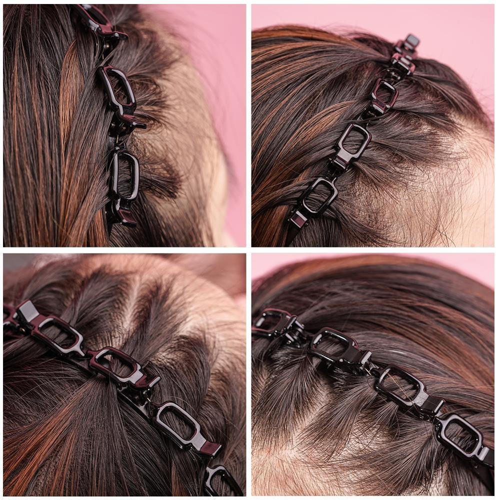 Doppel Pony Frisur Haarnadel Stirnband für Frauen Doppel Pony Clip Haar Band Hohl gewebte Pony Stirnband Hochzeit Schmuck