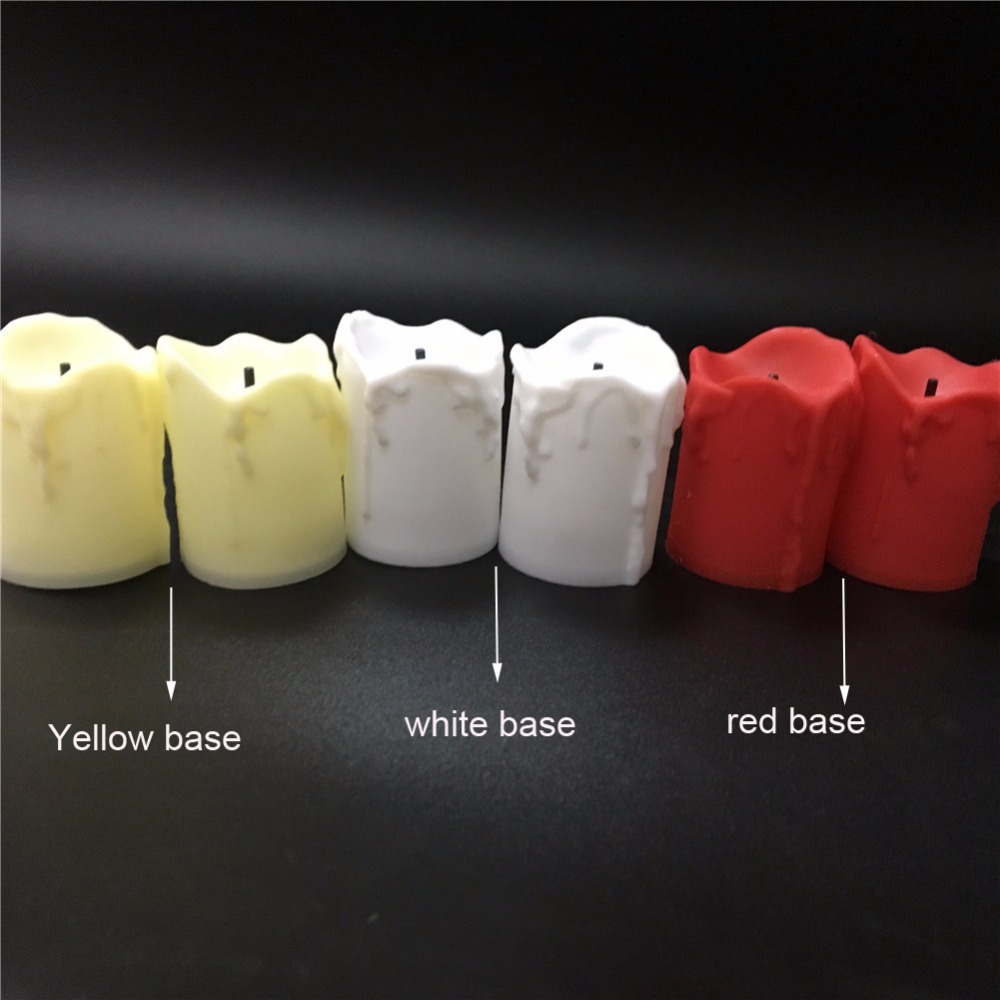 Set of 12 Warm White Big Votive Candles Flameless LED Electric Battery Powered Tealight Candles Wedding Decorative