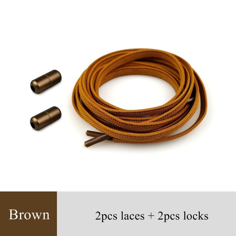 1 Paar Geen Tie Schoenveters Multicolour Elastische Schoenveters Voor Kinderen En Volwassen Sneakers Schoenveter Quick Lui Veters 21 Kleur shoestrings: brown